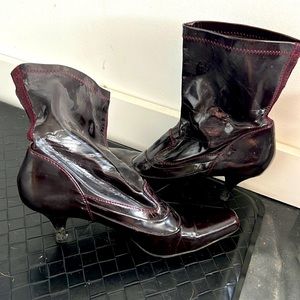 Deep Burgundy low heel boots